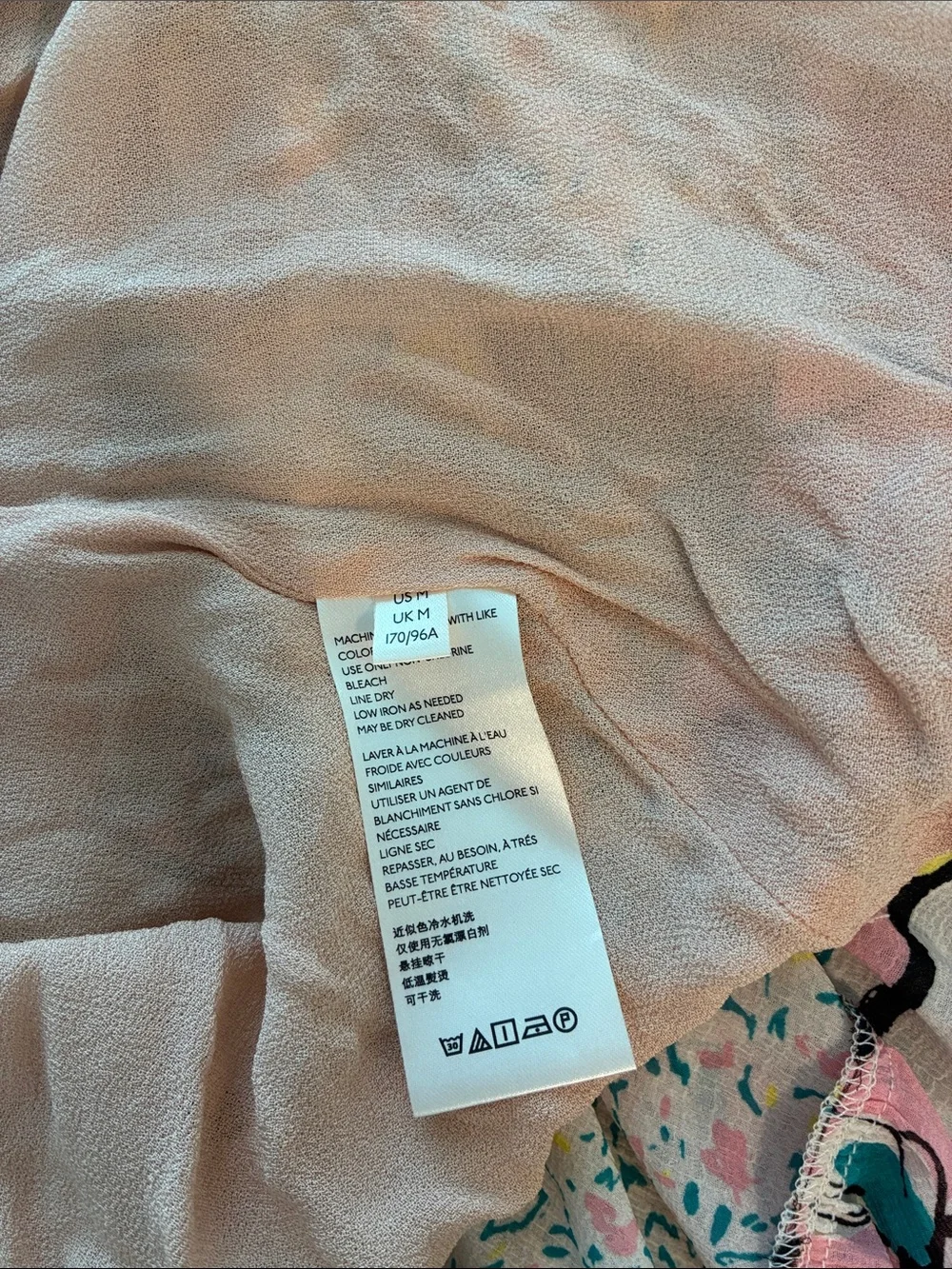Free People sheer Yellow Pink Tan Floral Off Shoulder Dress